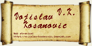 Vojislav Kosanović vizit kartica